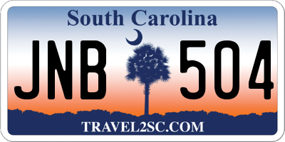 SC license plate JNB504