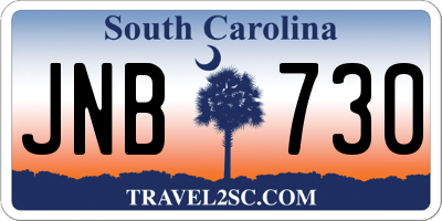 SC license plate JNB730