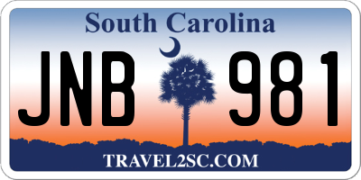 SC license plate JNB981
