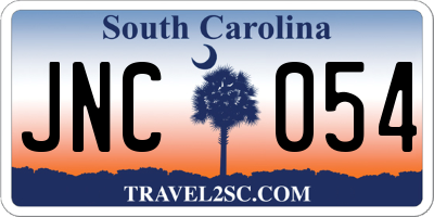 SC license plate JNC054