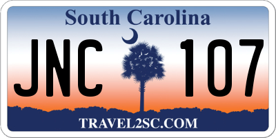 SC license plate JNC107