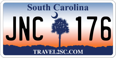 SC license plate JNC176