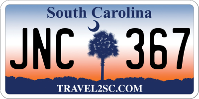 SC license plate JNC367