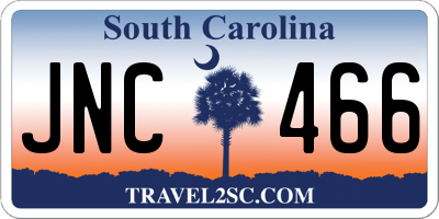 SC license plate JNC466