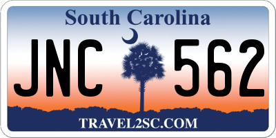 SC license plate JNC562