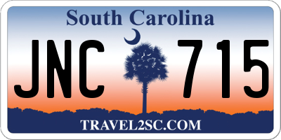 SC license plate JNC715