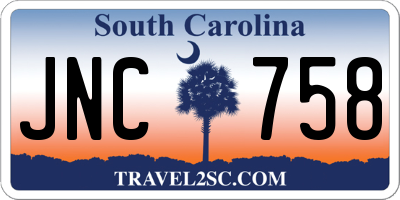 SC license plate JNC758