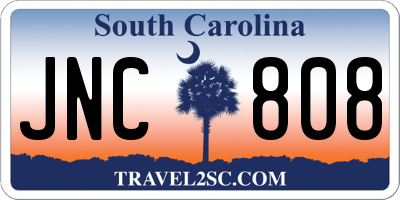 SC license plate JNC808