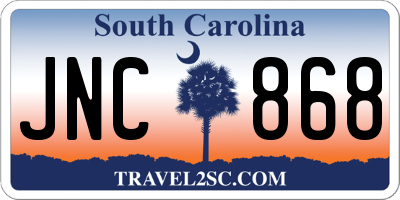 SC license plate JNC868