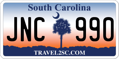 SC license plate JNC990