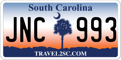 SC license plate JNC993