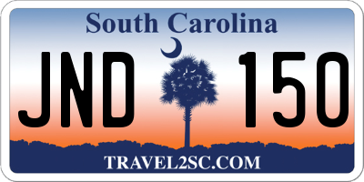 SC license plate JND150