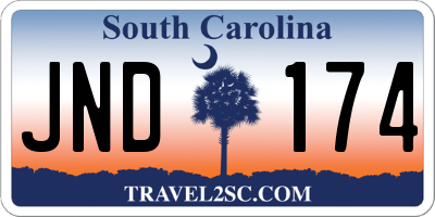 SC license plate JND174