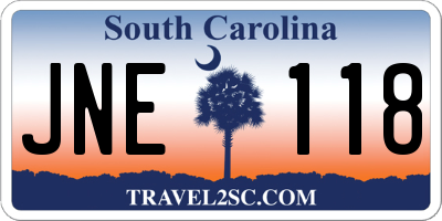 SC license plate JNE118
