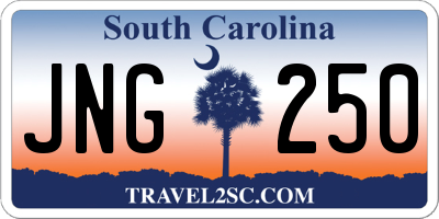 SC license plate JNG250