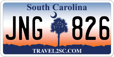 SC license plate JNG826