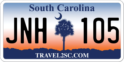 SC license plate JNH105
