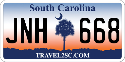 SC license plate JNH668