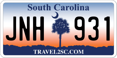 SC license plate JNH931
