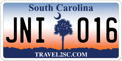SC license plate JNI016