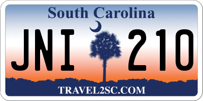 SC license plate JNI210