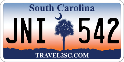 SC license plate JNI542