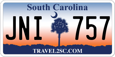 SC license plate JNI757