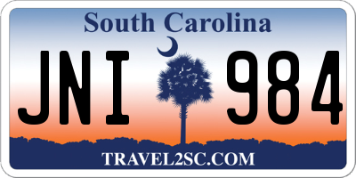 SC license plate JNI984