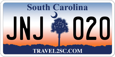 SC license plate JNJ020