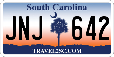 SC license plate JNJ642