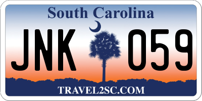 SC license plate JNK059
