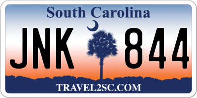 SC license plate JNK844
