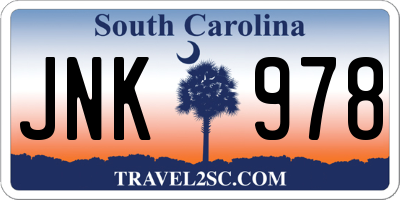SC license plate JNK978
