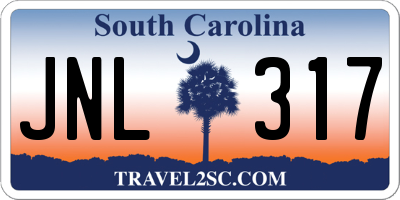 SC license plate JNL317