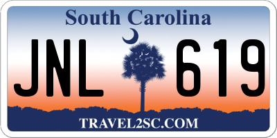 SC license plate JNL619