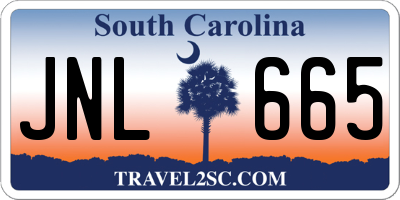 SC license plate JNL665