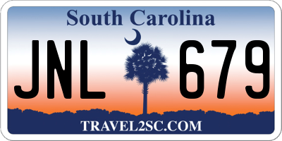 SC license plate JNL679