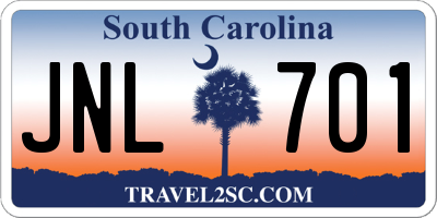 SC license plate JNL701