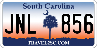 SC license plate JNL856