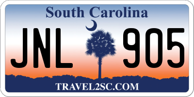 SC license plate JNL905