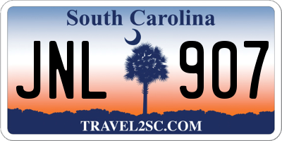 SC license plate JNL907