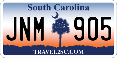 SC license plate JNM905