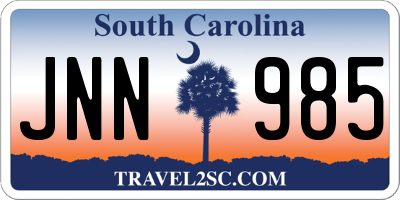 SC license plate JNN985