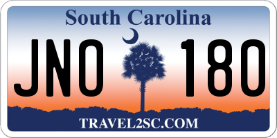 SC license plate JNO180