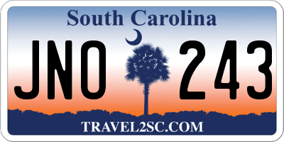 SC license plate JNO243