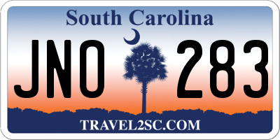 SC license plate JNO283