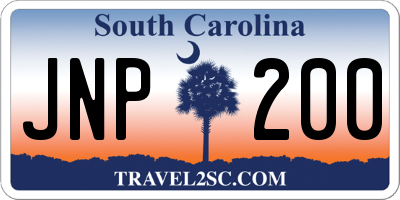 SC license plate JNP200