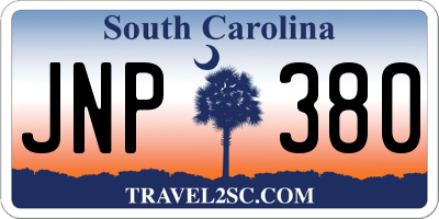 SC license plate JNP380