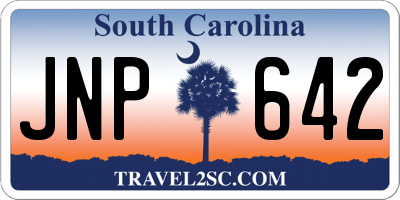 SC license plate JNP642