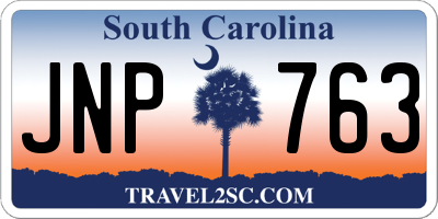 SC license plate JNP763